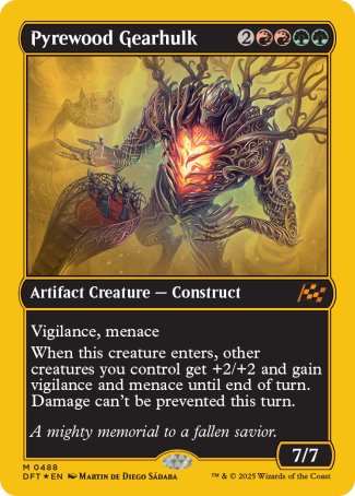(488) Magic The Gathering Aetherdrift: First-Place Single: Pyrewood Gearhulk (V.1)  Mythic