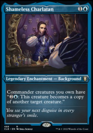 (488) Magic The Gathering Commander Legends: Battle for Baldur's Gate: Extras Single: Shameless Charlatan (V.1) Holo Rare