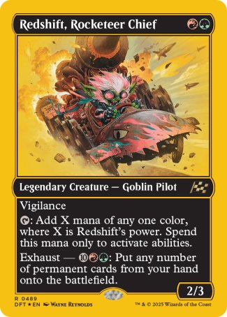 (489) Magic The Gathering Aetherdrift: First-Place Single: Redshift, Rocketeer Chief  Rare
