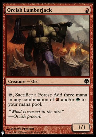 (044) Magic The Gathering The List Single: Orcish Lumberjack  Common