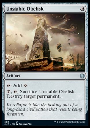 (489) Magic The Gathering Jumpstart Single: Unstable Obelisk Holo Uncommon