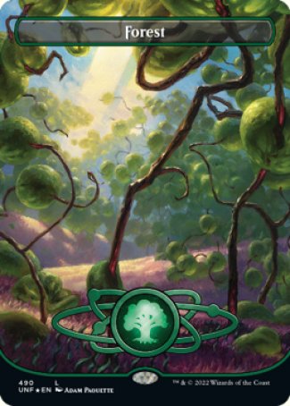 (490) Magic The Gathering Unfinity: Extras Single: Forest (V.1) Holo Land