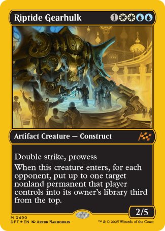 (490) Magic The Gathering Aetherdrift: First-Place Single: Riptide Gearhulk (V.1)  Mythic