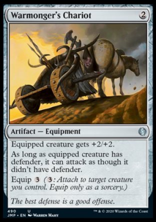 (490) Magic The Gathering Jumpstart Single: Warmonger's Chariot Holo Uncommon