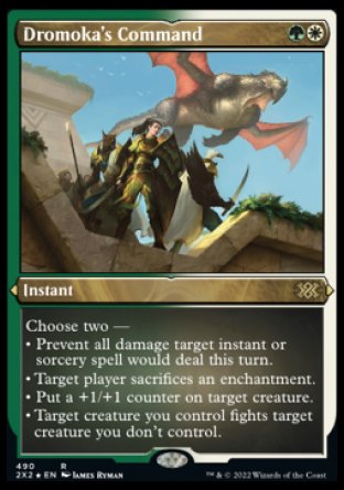 (490) Magic The Gathering Double Masters 2022: Extras Single: Dromoka's Command  Rare