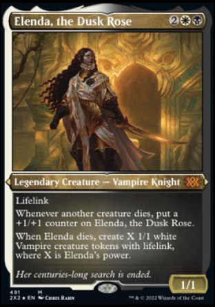 (491) Magic The Gathering Double Masters 2022: Extras Single: Elenda, the Dusk Rose (V.2) Holo Mythic