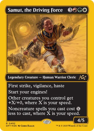 (492) Magic The Gathering Aetherdrift: First-Place Single: Samut, the Driving Force  Rare