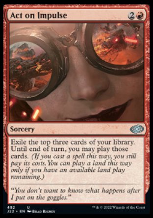 (492) Magic The Gathering Jumpstart 2022 Single: Act on Impulse  Uncommon