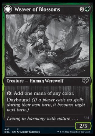 (493) Magic The Gathering Innistrad: Double Feature Single: Weaver of Blossoms // Blossom-Clad Werewolf  Common