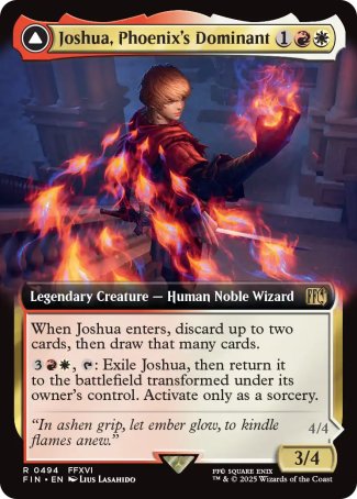 (494) Magic The Gathering Magic: The Gathering - FINAL FANTASY: Extras Single: Joshua, Phoenix's Dominant // Phoenix, Warden of Fire (V.2)  Rare