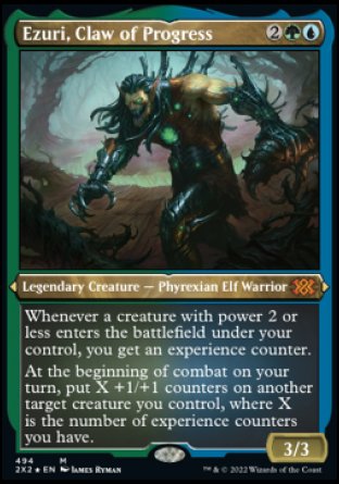 (494) Magic The Gathering Double Masters 2022: Extras Single: Ezuri, Claw of Progress  Mythic