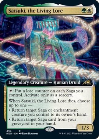 (494) Magic The Gathering Kamigawa: Neon Dynasty: Extras Single: Satsuki, the Living Lore (V.2) Holo Rare
