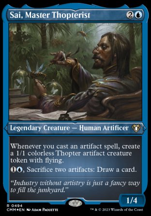 (494) Magic The Gathering Commander Masters: Extras Single: Sai, Master Thopterist Holo Rare