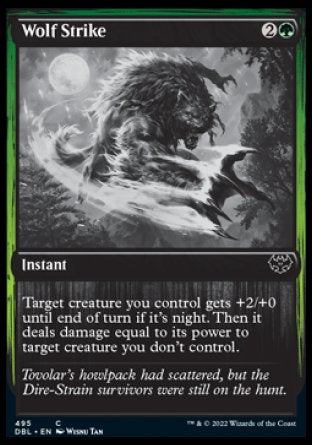 (495) Magic The Gathering Innistrad: Double Feature Single: Wolf Strike Holo Common