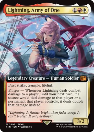 (498) Magic The Gathering Magic: The Gathering - FINAL FANTASY: Extras Single: Lightning, Army of One (V.3) Holo Mythic