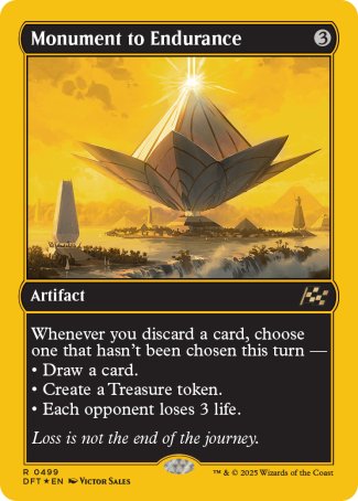 (499) Magic The Gathering Aetherdrift: First-Place Single: Monument to Endurance  Rare