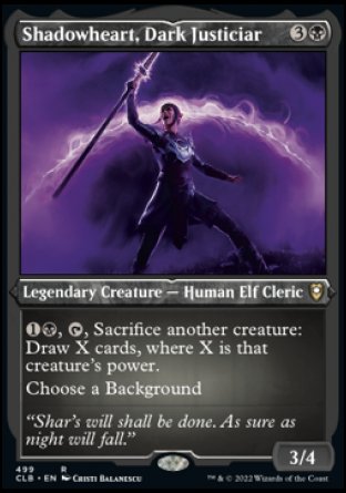 (499) Magic The Gathering Commander Legends: Battle for Baldur's Gate: Extras Single: Shadowheart, Dark Justiciar (V.1)  Rare