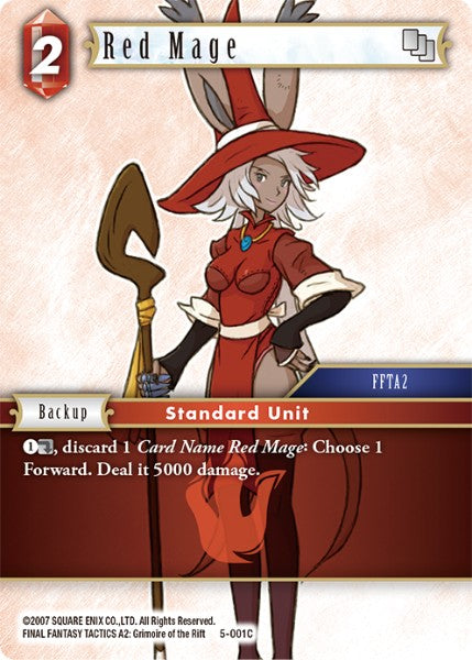 (001) Final Fantasy TCG Opus V Single: Red Mage (5-001) Holo Common