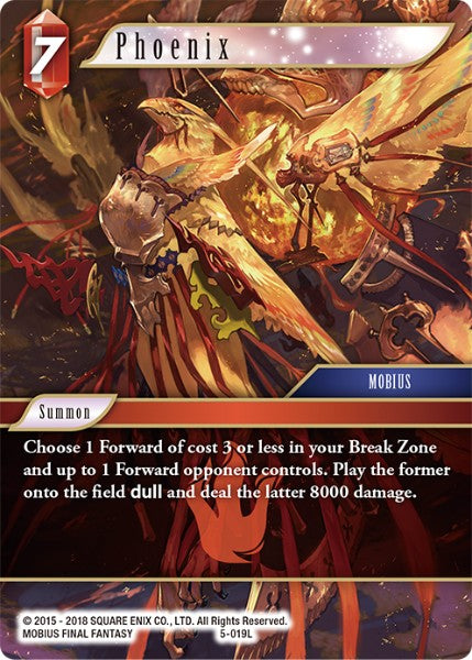 (019) Final Fantasy TCG Opus V Single: Phoenix (5-019) Holo Legend
