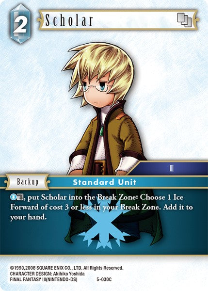 (030) Final Fantasy TCG Opus V Single: Scholar (5-030) Holo Common