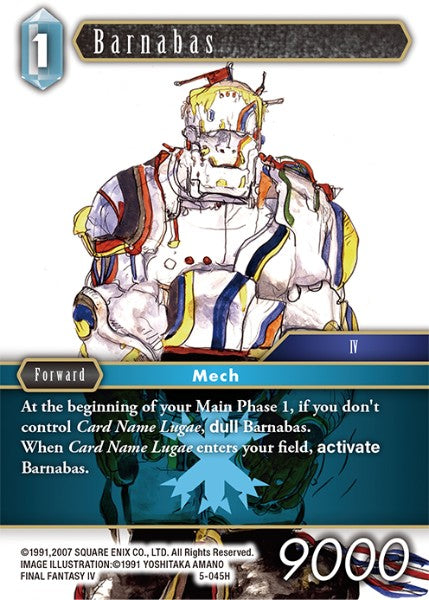 (045) Final Fantasy TCG Opus V Single: Barnabas (5-045) Holo Hero
