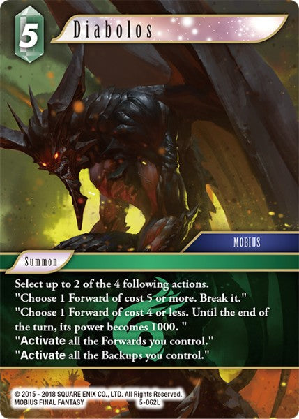 (062) Final Fantasy TCG Opus V Single: Diabolos (5-062) Holo Legend