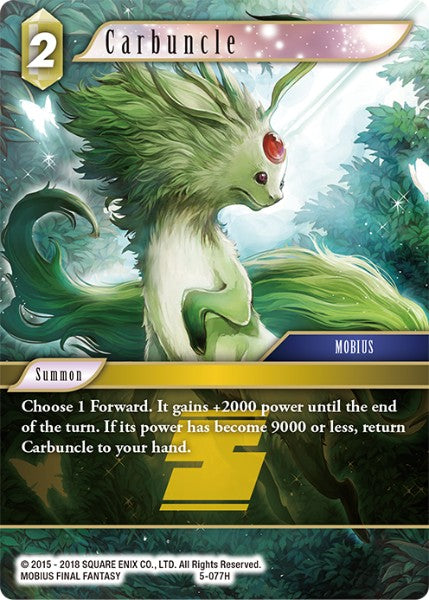 (077) Final Fantasy TCG Opus V Single: Carbuncle (5-077) Holo Hero