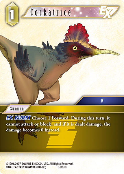 (081) Final Fantasy TCG Opus V Single: Cockatrice (5-081) Holo Common
