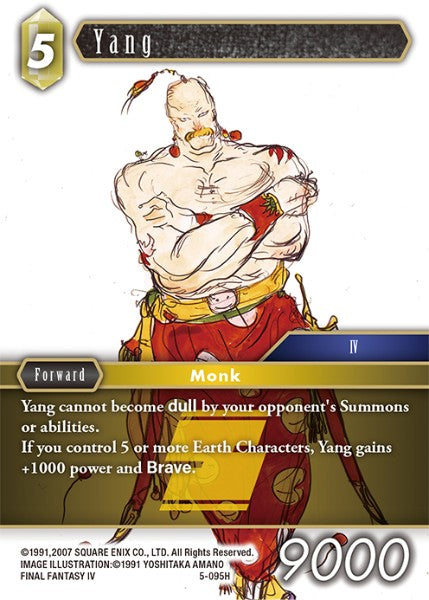 (095) Final Fantasy TCG Opus V Single: Yang (5-095) Holo Hero