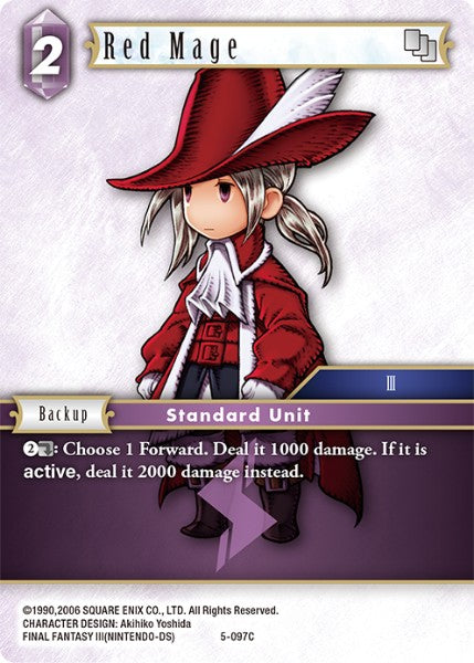 (097) Final Fantasy TCG Opus V Single: Red Mage (5-097) Holo Common