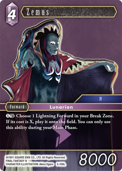 (108) Final Fantasy TCG Opus V Single: Zemus (5-108) Holo Legend