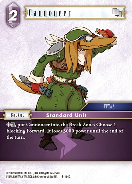(114) Final Fantasy TCG Opus V Single: Cannoneer (5-114)  Common
