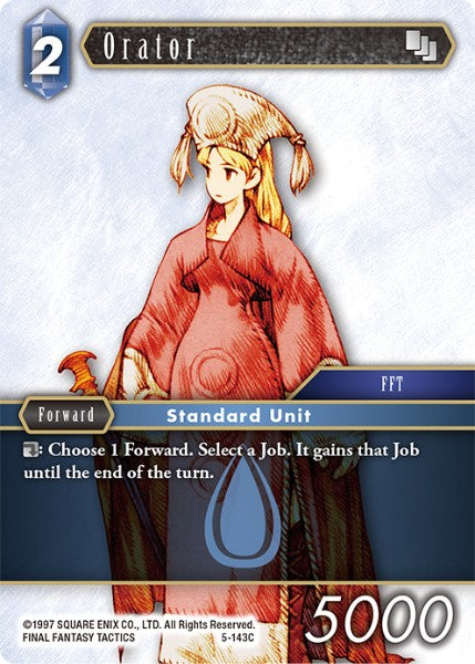 (143) Final Fantasy TCG Opus V Single: Orator (5-143) Holo Common