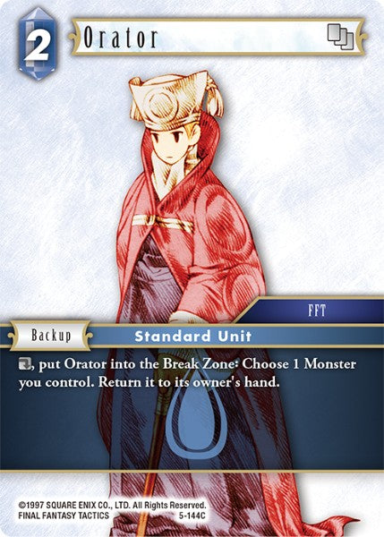 (144) Final Fantasy TCG Opus V Single: Orator (5-144) Holo Common
