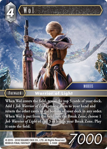 (146) Final Fantasy TCG Opus V Single: Wol (5-146) Holo Hero