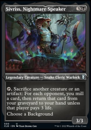 (500) Magic The Gathering Commander Legends: Battle for Baldur's Gate: Extras Single: Sivriss, Nightmare Speaker (V.1)  Uncommon