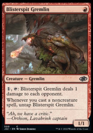 (500) Magic The Gathering Jumpstart 2022 Single: Blisterspit Gremlin  Common