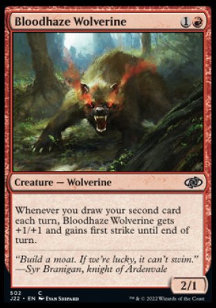 (502) Magic The Gathering Jumpstart 2022 Single: Bloodhaze Wolverine  Common