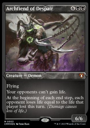 (503) Magic The Gathering Commander Masters: Extras Single: Archfiend of Despair Holo Mythic