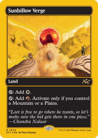 (504) Magic The Gathering Aetherdrift: First-Place Single: Sunbillow Verge  Rare