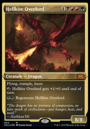 (504) Magic The Gathering Double Masters 2022: Extras Single: Hellkite Overlord Holo Mythic