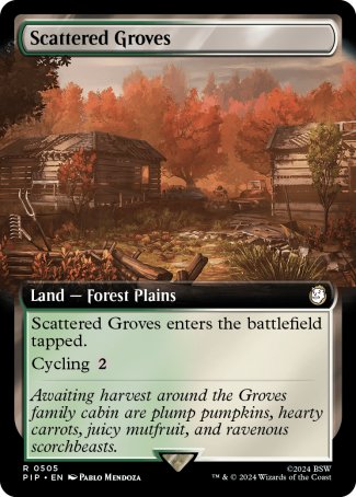(505) Magic The Gathering Universes Beyond: Fallout: Extras Single: Scattered Groves (V.1)  Holo Rare