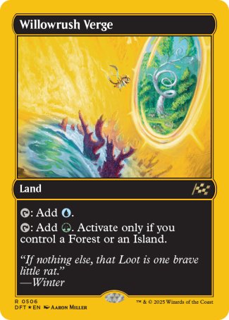 (506) Magic The Gathering Aetherdrift: First-Place Single: Willowrush Verge  Rare
