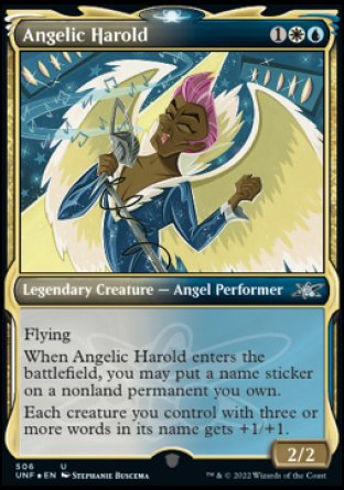 (506) Magic The Gathering Unfinity: Extras Single: Angelic Harold (V.3)  Uncommon