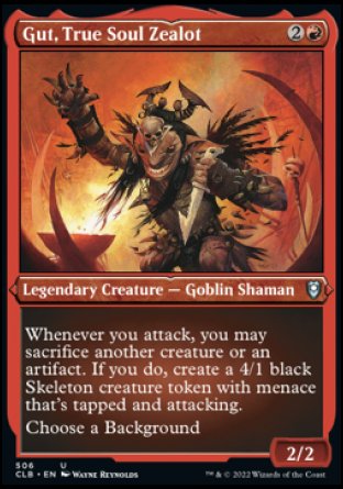 (506) Magic The Gathering Commander Legends: Battle for Baldur's Gate: Extras Single: Gut, True Soul Zealot (V.1)  Uncommon