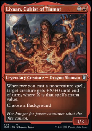 (508) Magic The Gathering Commander Legends: Battle for Baldur's Gate: Extras Single: Livaan, Cultist of Tiamat (V.1) Holo Uncommon
