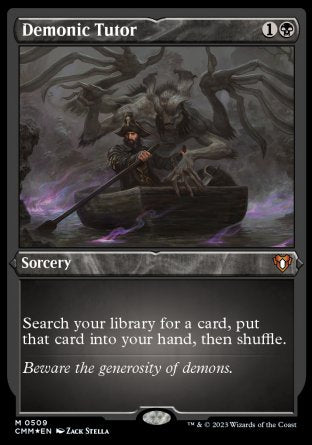 (509) Magic The Gathering Commander Masters: Extras Single: Demonic Tutor (V.1) Holo Mythic