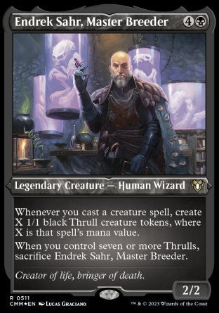 (511) Magic The Gathering Commander Masters: Extras Single: Endrek Sahr, Master Breeder Holo Rare