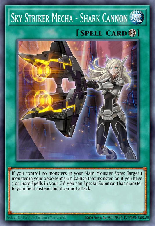 (266) YuGiOh TCG MP19: 2019 Gold Sarcophagus Tin Mega Pack Single: Sky Striker Mecha - Shark Cannon  Common