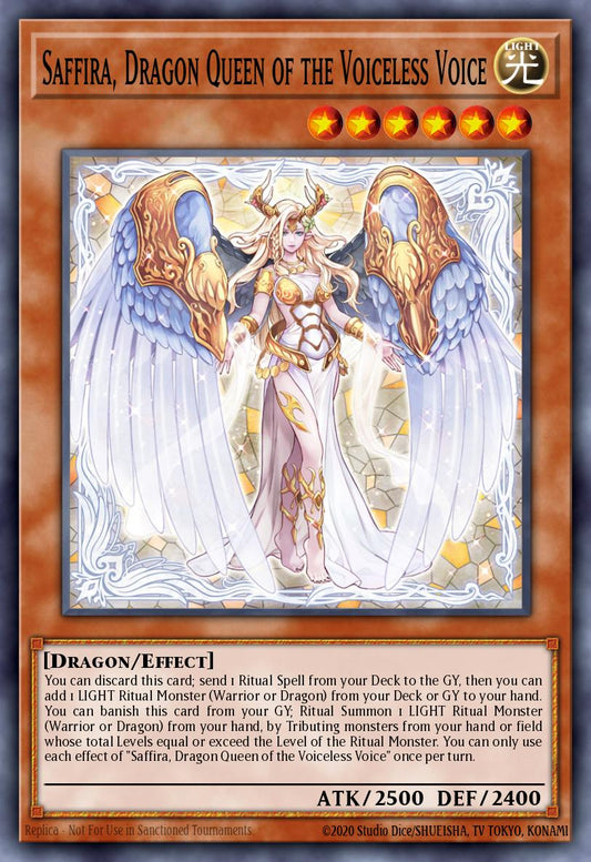 (020) YuGiOh TCG PHNI: Phantom Nightmare Single: Saffira, Dragon Queen of the Voiceless Voice (V.2 - Quarter Century Secret Rare)  Quarter Century Secret Rare